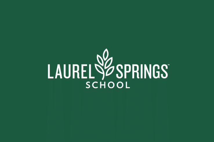 Laurel Springs School logo on a dark green backdrop