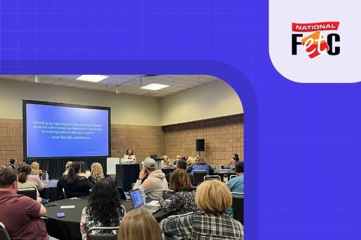 Image of a session at FETC 2023 with FETC logo
